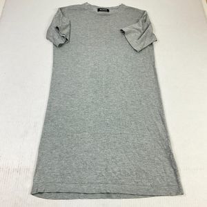 Naadam Silk Cashmere Sweater Dress Gray Short Sleeve Lightweight Pullover XS